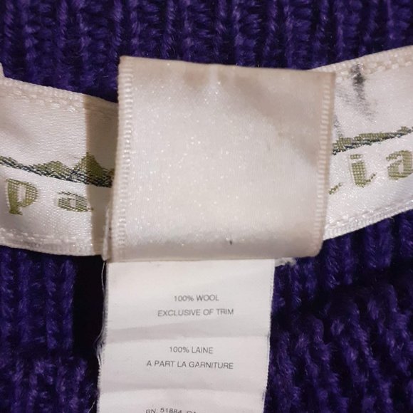 PATAGONIA 80s Vintage Made in Hong Kong Chunky Fisherman sweater Deep Purple - Picture 4 of 13